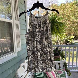 Black and Cream  Paisley Tank Top